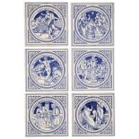 MINTONS: A SET OF SIX 'SHAKESPEARE' TILES DESIGNED BY JOHN MOYR SMITH