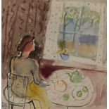 *ANTHEA CRAIGMYLE (1933-2016) A woman seated beside a table, gazing out of the window