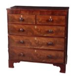 A 19TH CENTURY MAHOGANY CHEST OF DRAWERS