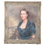 HON. MAUD KATHERINE ALICIA CECIL (1904-1981) A portrait of Winifred Scott in front of Encombe House