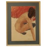 *TREVOR WILLOUGHBY (1926-1995) A study of a crouched nude woman