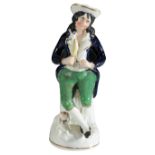 A VICTORIAN STAFFORDSHIRE POTTERY FIGURE, 'WATER/GIN'