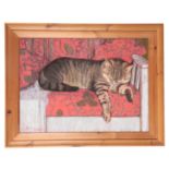 PAULA HUMPHRIS (20TH CENTURY) A sleeping cat