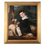 ENGLISH SCHOOL, EARLY 19TH CENTURY A portrait of a young man and spaniel