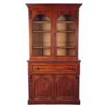 A VICTORIAN MAHOGANY SECRETAIRE BOOKCASE