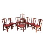 A SET OF EIGHT MAHOGANY DINING CHAIRS