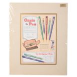 ONOTO AND DELARUE PENS: AN EARLY 20TH CENTURY ADVERTISING PRINT