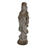 A RECONSTITUTED STONE FIGURE OF A GODDESS