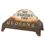 A VINTAGE CAST IRON WATER BOWL BY HUDSON'S SOAP