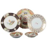 THREE WORCESTER PORCELAIN PLATES