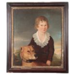 ENGLISH SCHOOL, 19TH CENTURY A portrait of a young boy and his dog