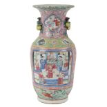 A CHINESE CANTON FAMILLE ROSE VASE