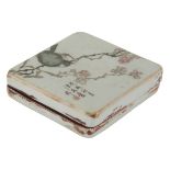 A CHINESE PORCELAIN FAMILLE ROSE INK BOX
