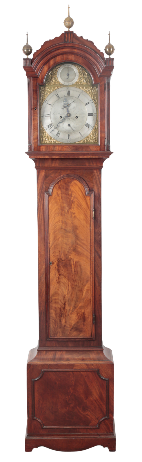 A GEORGE III MAHOGANY LONGCASE CLOCK BY JOHN MYERS, LONDON