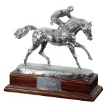 HORSE RACING INTEREST: A FILLED SILVER RACING TROPHY BY D. GEENTY (b.1945)