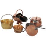 A SMALL COLLECTION OF COPPER AND BRASSWARE