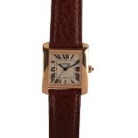 CARTIER TANK FRANÃ‡AISE: A GENTLEMAN'S 18CT GOLD WRISTWATCH