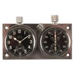 HEUER RALLY-MASTER: A STAINLESS STEEL CLOCK AND STOPWATCH DASHBOARD SET
