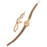 CYMA: A LADY'S 9CT GOLD BRACELET WATCH