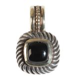 DAVID YURMAN: A SILVER, 14K YELLOW GOLD AND ONYX SET PENDANT