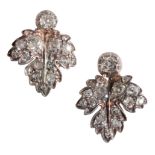 A PAIR OF OLD-CUT DIAMOND EARINGS