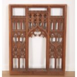 A FINELY CARVED OAK GOTHIC PANEL