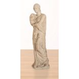 A LARGE PLASTER FIGURE OF A CLASSICAL MAIDEN