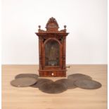 A LATE VICTORIAN WALNUT POLYPHON BY THE POLYPHON SUPPLY CO LTD
