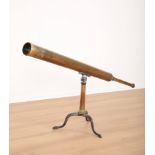 A 19TH CENTURY LACQUERED BRASS TELESCOPE