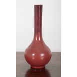 A PEKING STYLE RED GLASS VASE