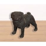 CONTINENTAL SCHOOL 20TH CENTURY, A LARGE BRONZE MODEL OF A PUG