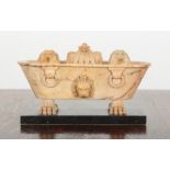 A 19TH CENTURY 'GRAND TOUR' SIENNA MARBLE INKSTAND