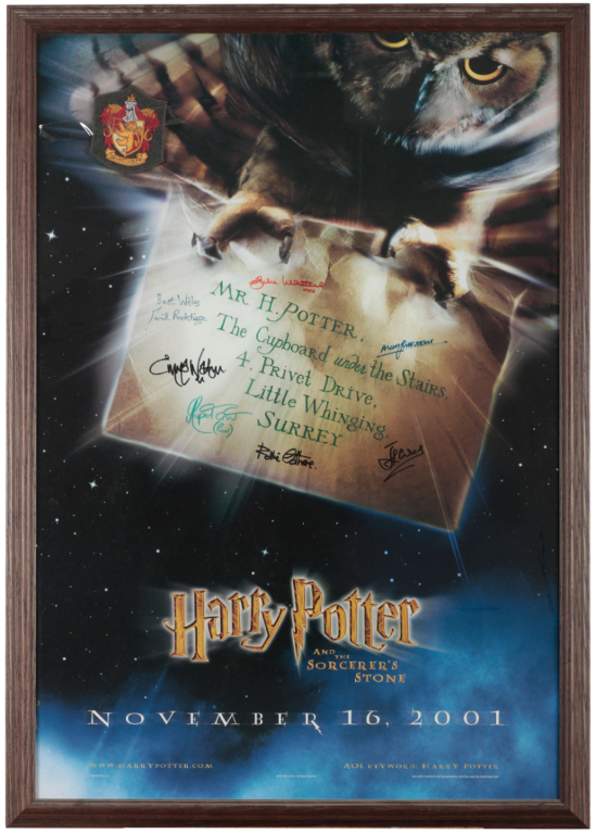 HARRY POTTER AND THE SORCERER'S STONE: A MOVIE POSTER SIGNED BY SEVEN CAST MEMBERS