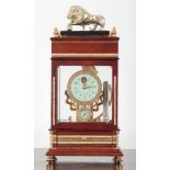 A FRENCH EMPIRE STLYE FOUR GLASS 'FERRIS WHEEL' MANTEL CLOCK AND COMPENDIUM