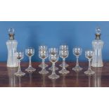 A SET OF TEN VICTORIAN WINE GLASSES