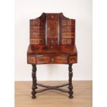 A 17TH CENTURY WALNUT BUREAU CABINET ON STAND