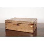 AN OAK AND MARQUETRY CUTLERY BOX BY WIDDOWSON & VEALE