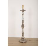 A SILVER GILTWOOD STANDARD LAMP