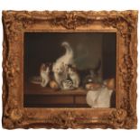 JULES LE ROY (1833-1865) Three cats on a tabletop