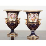 A PAIR OF DERBY PORCELAIN VASES