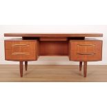 A FRESCO FLOATING TOP TEAK DESK BY G-PLAN