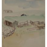 *ANTHEA CRAIGMYLE (1933-2016) Farm cottages in a landscape
