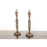 A PAIR OF KASHMIRI TABLE LAMPS