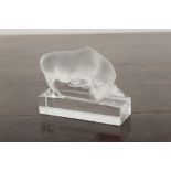 A LALIQUE FROSTED GLASS BULL 'TAUREAU'