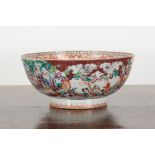A CHINESE EXPORT PORCELAIN FAMILLE ROSE PUNCH BOWL