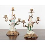 A PAIR OF 19TH CENTURY FRENCH ORMOLU THREE BRANCH CANDELABRA