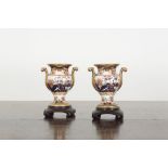 A PAIR OF SPODE PORCELAIN MINIATURE VASES