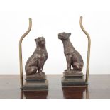 A PAIR OF PATINATED METAL TABLE LAMP BASES
