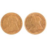 TWO 1893 QUEEN VICTORIA GOLD SOVEREIGNS