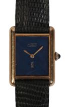 CARTIER: A GENTLEMAN'S GOLD-PLATED WRISTWATCH